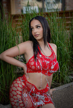 Load image into Gallery viewer, Now or never embellished mesh skirt set