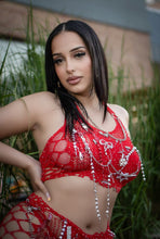 Load image into Gallery viewer, Now or never embellished mesh skirt set