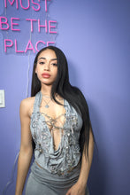 Load image into Gallery viewer, The heart wants what it wants sliver embellished skirt set