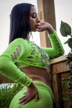 Load image into Gallery viewer, Season of giving looks embellished mesh skirt set