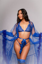 Load image into Gallery viewer, Royal gardens blue lingerie set