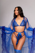 Load image into Gallery viewer, Royal gardens blue lingerie set
