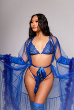 Load image into Gallery viewer, Royal gardens blue lingerie set