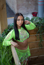 Load image into Gallery viewer, Season of giving looks embellished mesh skirt set