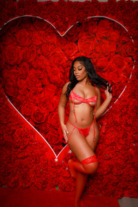 Luscious moments red lingerie set