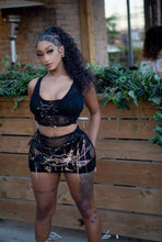 Load image into Gallery viewer, Baddest in the room embellished skirt set