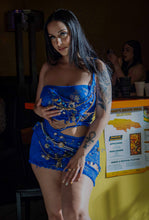 Load image into Gallery viewer, Away in the tropics embellished mesh skirt set