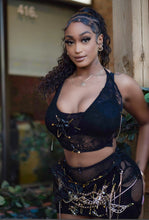 Load image into Gallery viewer, Baddest in the room embellished skirt set