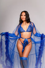 Load image into Gallery viewer, Royal gardens blue lingerie set