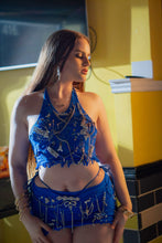 Load image into Gallery viewer, Sent from heaven embellished mesh skirt set