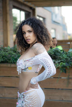 Load image into Gallery viewer, Gag city embellished mesh skirt set