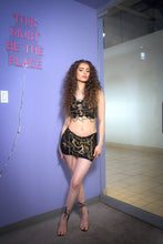 Load image into Gallery viewer, Gold obsession embellished mesh skirt set