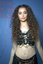 Load image into Gallery viewer, Gold obsession embellished mesh skirt set