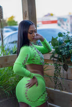 Load image into Gallery viewer, Season of giving looks embellished mesh skirt set