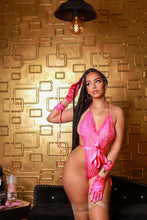Load image into Gallery viewer, Goddess In Lace Hot Pink Teddy Set