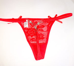 Secret Mesh cerise thong